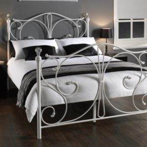 Palazzo metal bed frame white