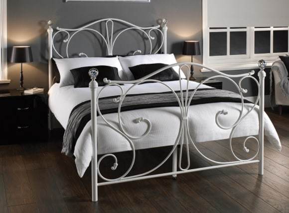Palazzo metal bed frame white
